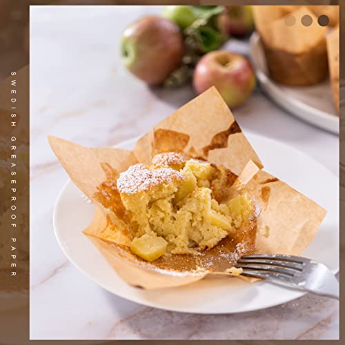 400 Pcs Tulip Cupcake Liners Baking Cups Tulip Muffin Liners Wrappers Greaseproof Tulip Baking Cups Holders For Christmas Wedding Birthday Baby Shower Party Supplies (Brown, Natural) #TOP5