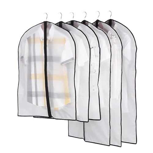 Hanging Garment Bag Transparent Clothes Dust Case Garment Suit Coat Organizer Cover for Home Wardrobe Storage Protect Bag(Without Zipper,60x80cm)