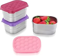 3 pack pink snack containers for kids