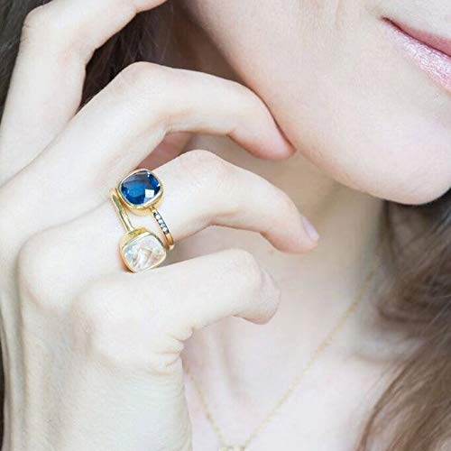 Purple Amethyst Pave Ring, White Topaz Paved Ring, Stackable Ring, Vermeil Gold Or Silver, Bezel Set Ring, Cushion Ring, February Birthstone Ring, Mother's Day Gift, Stacking Ring, Stackable Ring #TOP4