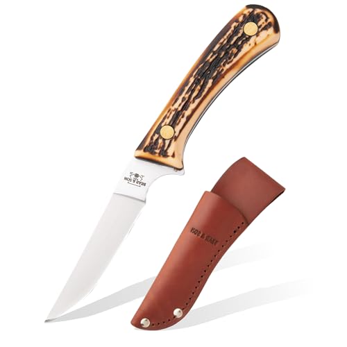 Bear & Son 6.5" Bird & Trout Skinning Knife with Leather Sheath – 3" 440 High Carbon Stainless Steel Fixed Blade