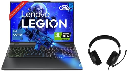 Image of Lenovo Legion Pro 5 Intel Core i7-13700HX 16 inch (40.64cm) WQXGA-IPS 240Hz 500Nits Gaming Laptop (32GB /1TB SSD /Win 11 /Office 2021 /NVIDIA RTX 4060 8GB /Onyx Grey /2.55Kg), 82WK00LPIN + H200 Gaming Headset