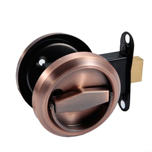 Tirador redondo de acero inoxidable para puertas de 35 a 45 mm de grosor, diseño de doble cara (rojo)