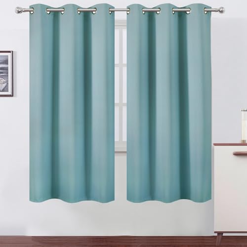 Image of LEMOMO Stone Blue Thermal Blackout Curtains /42 x 72 Inch /Set of 2 Panels Room Darkening Curtains for Bedroom
