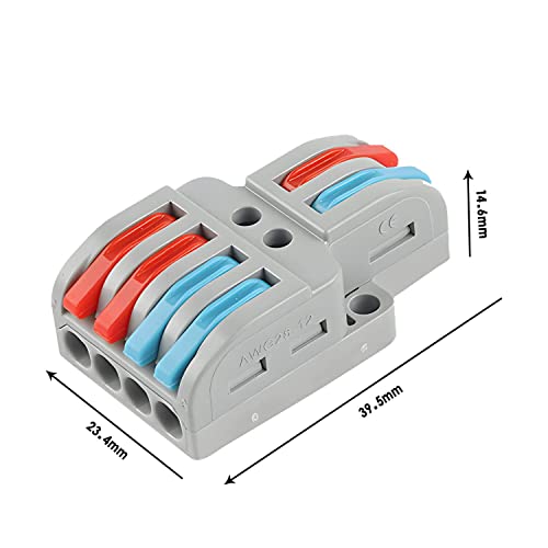 Image of Wire Connectors - Lever Nuts Wire Connectors - Pushin Compact Splice Electrical Connectors - 2 to 4 Inline Quick Connector (4pcs, 2 to 4 Inline, Multi)