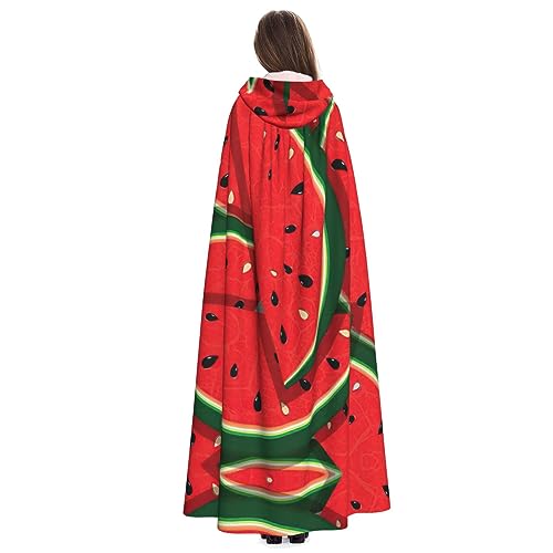 Cape à capuche pastèque rouge au design Renaissance unique pour cosplay et Halloween - 4