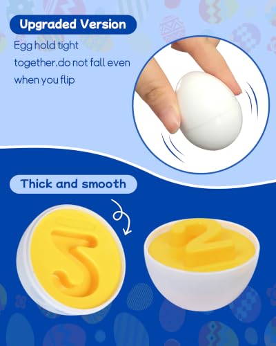 Image of Tinabless Matching Eggs, 12-Piece Number Matching Toy for Toddlers 1-3 | Number Recognition, Counting Practice, Fine Motor Skills, Matching Puzzle for Toddlers 18 Months+
