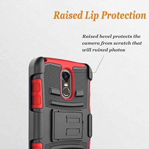 LG Stylo 3 Case, LG Stylo 3 Plus Case, Dual Layers [Combo Holster] Case and Built-in Kickstand Bundled with [ Premium Screen Protector] Hybird Shockproof and Circlemalls Stylus Pen [Red]