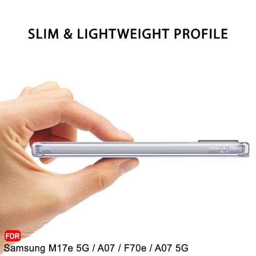 Image of TheGiftKart Back Cover Soft Case for Samsung Galaxy M17e 5G / A07 / F70e / A07 5G | Best Camera Protection | Inbuilt Dust Plugs & Anti-Slip Grip | Ultra Clear Slim Cover Case (Silicone, Transparent)