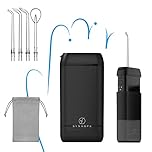 Water Flosser [Mini Cordless Portable] Oral Irrigator Water Teeth Cleaner Pick, Telescopic Water Tank, 3 Modes & IPX7 Waterproof, Home & Travel Water Flossers for Teeth, Braces Bridges Care (Black)