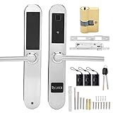 Yobadam Smart Electronic Door Lock 4 in 1 Keyless Entry, Fingerprint Password IC Card Key, 360 Touch Fingerprint Algorithm, Anti Peeping Virtual Password, Aluminium Alloy Narrow (2885 Lock Body)