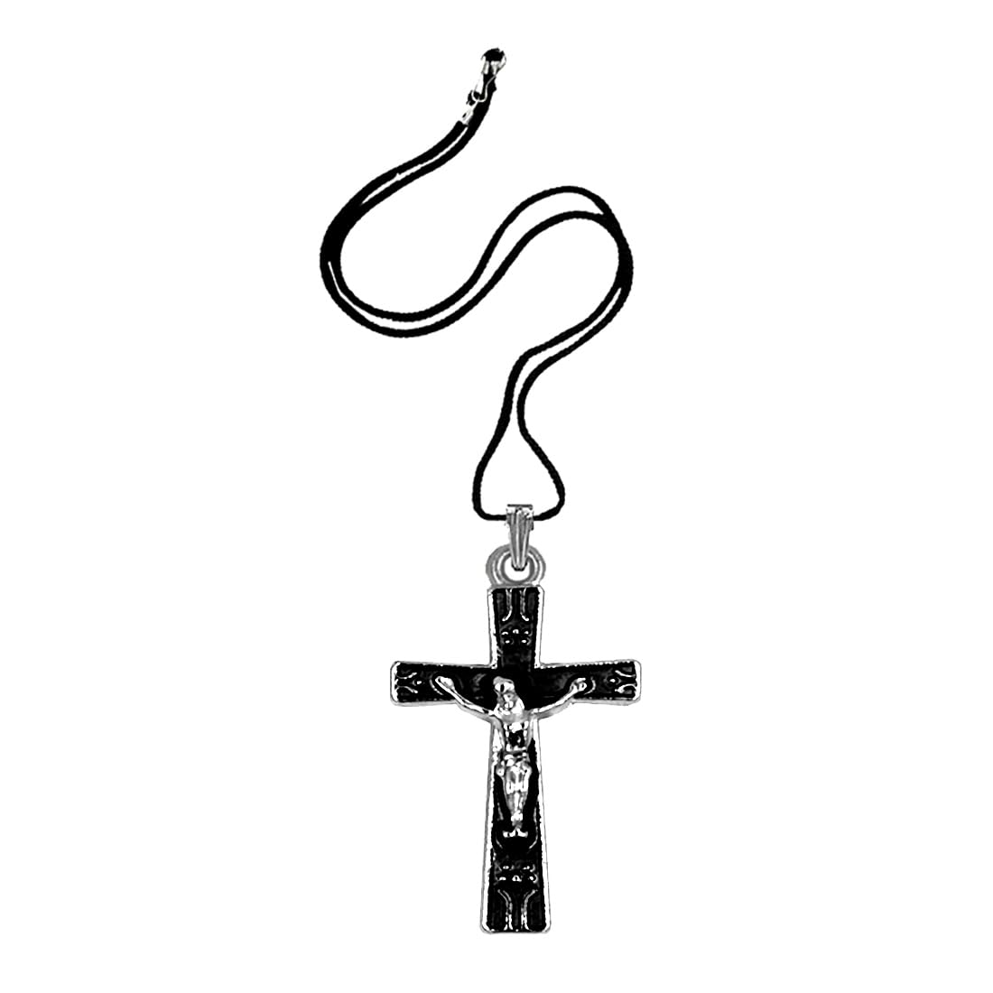 Holy Jesus Christ Religious Cross Cord Chain Pendnet for Men and Women