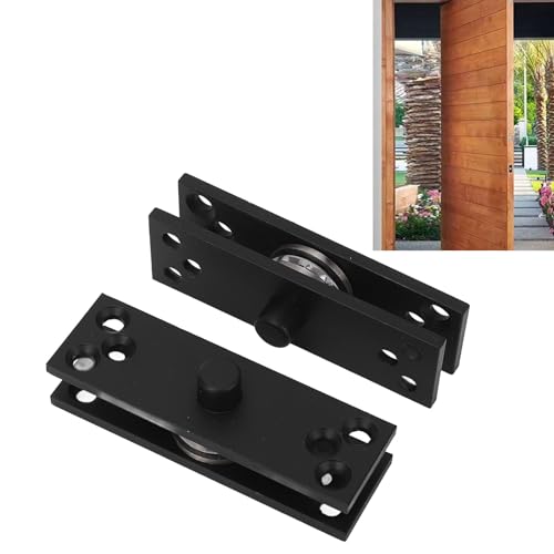 Charnière de pivot de porte en acier inoxydable noir 220LBS J-ouuo - 3
