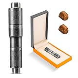 Hancigar Puar Punch - Cortador de agujeros portátil con grabado retro de doble tamaño (plateado)