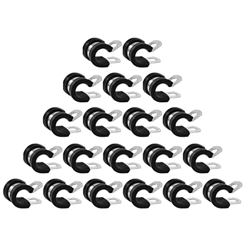 DECOMELODY Flexible and Durable Wire Clamp 20pcs Stainless Steel Rubber Clamp for Line Repair