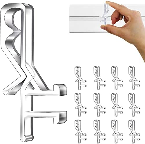 Hidden Channel Valance Clips, 1-7/8inch Clear Plastic Valance Clips for The Valance with a Groove in The Back ( 12pcs )