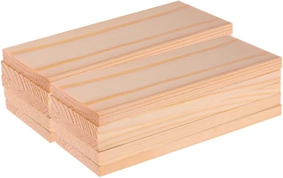 20Pcs Khaki Wood Boards for Crafts, Photography Backdrops and Decorations - 3.93x1.57x0.23 Inch Rectangular Pine Wood Slabs for DIY Projects, Parties and Events