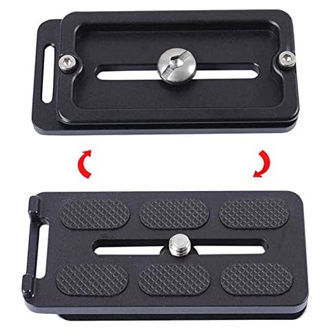 iShoot All-Metal 80mm Camera Quick Release Plate QS-80 with 1/4" Screw Compatible with Arca-Swiss Fit Tripod Ball Head Panning Head Panorama Head Panoramic Head Clamp Cover
