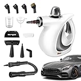 Tragbarer Handdampfreiniger – schnelles, leistungsstarkes und sicheres Aufheizen | Werkzeug für Fugen, Böden, Polster und Stoffe | Reinigung von Böden, Autos, Fenstern, Fett und Schmutz