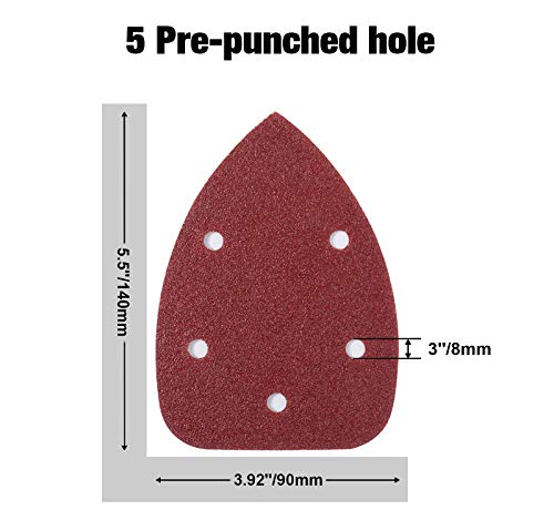 S Satc 100Pcs Mouse Detail Sander Sandpaper Palm Mouse Sander Pads 40/80/120/180/240 Grits 140Mm, Sanding Pads For Mouse Sanders #TOP1