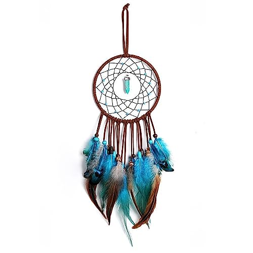 Drecoam Handmade Dream Catcher, Turquoise Boho Wall Hanging, Bedroom Kids Room Living Room Nursery Decor, Wedding Party Festival Gift, Native American Inspired, Authentic Craftsmanship