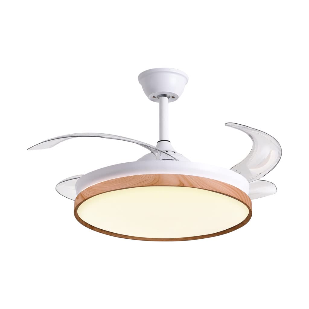 BEL AIR HOME - Ventilatore da Soffitto Cosmos con Motore DC e Pale Dispiegabili - Luce LED 36W 3 Temperature - Telecomando Incluso - Modalità Stagionale, Bianco, Metallo