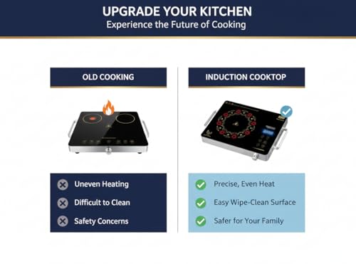 Image of RO PARTS 2200W Infrared Cooktop Stove, Digital Display, Touch Control, Infrared Hot Plate