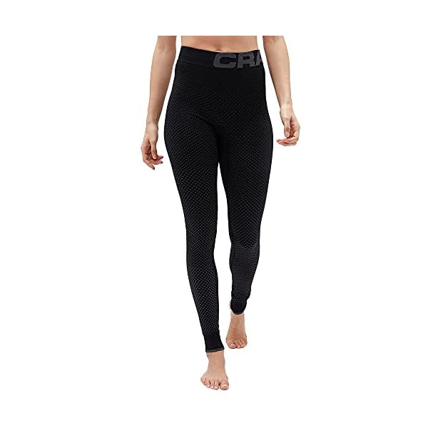 Craft Sportswear Women's Warm Intensity Running and Training Fitness Workout Outdoor Sport Tight Fit Base Layer Long Pants: cooling/bike/ski/sun/protection/bottoms, Black/Granite, Medium