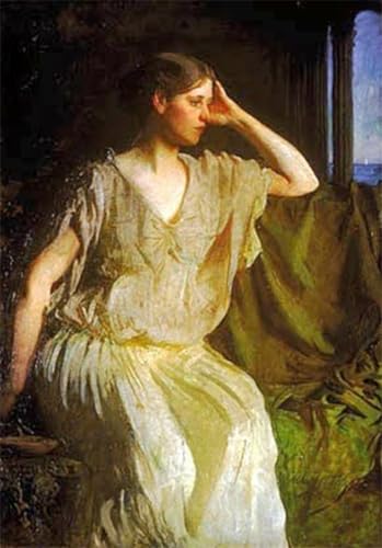 Cuadro Pintura al óleo de Mujer Griega Abbott Hthayer para Decoración del Salón 60x90cm