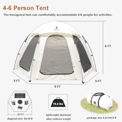Carpa Domo para Camping 4-6 Personas 10x10 FT con Mosquitero miniatura 2