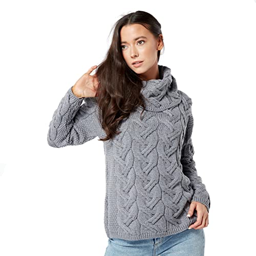 Image of Soft Merino Chunky Cable Cowl Aran Sweater by Aran Woollen Mills