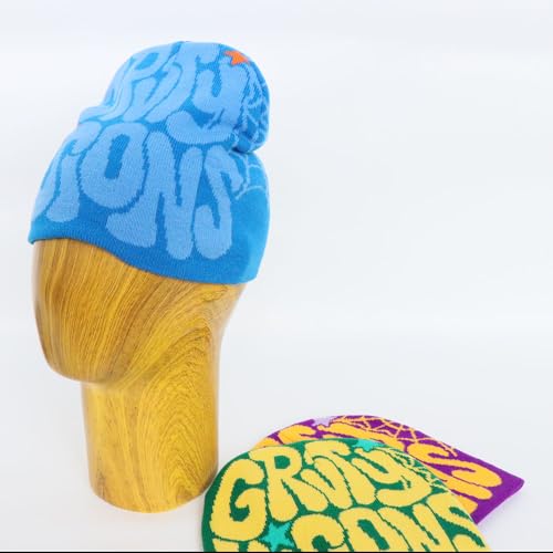 Image of Printed Beanie Hat, Beanies Y2K Winter Hats Streetwear Skull Cap Double-Layer Knitted Beanies Warm Knit Beanie, Hip Hop Streetwear Clothing
