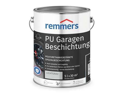 Remmers PU Garagenbeschichtung lichtgrau, matt, 5 Liter, 2in1 Schutzanstrich, für Beschichtungen von Beton & Zementestrichflächen, für Garagenböden