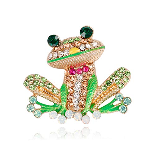 LALANG Cartoon Crystal Frog Shape Enamel Brooch Cute Badge Women Wild Clothing Accessories LALANG Cartoon Crystal Frog Shape Enamel Brooch Cute Badge Women Wild Clothing Accessories
