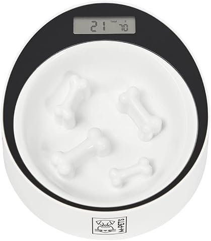 M-PETS YUMI SMART DİGİTAL TARTILI YAVAŞ YEME MAMA KABI WHİTE