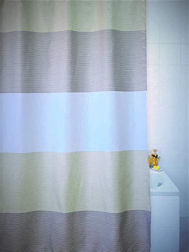 VÄLSON Duschvorhang 180x180 cm Stripes Vorhang incl. Ringe Antischimmel Antibakteriell mit verstärkte Lochleiste und Gewichtsaum Cover