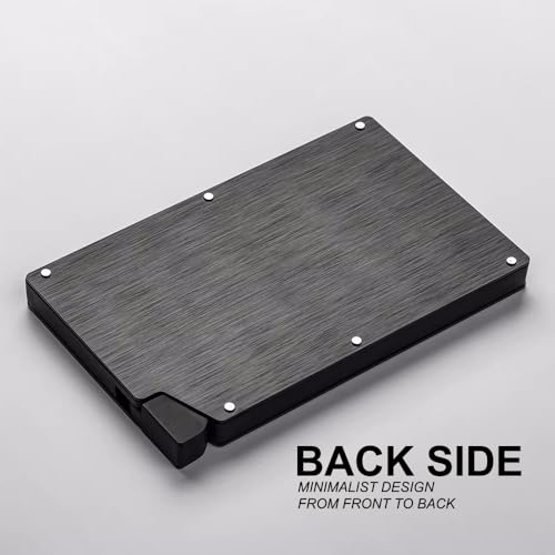 Pop Up Card Holder Slim Minimalist Metal RFID Blocking Wallet for Men or Women (Black)4