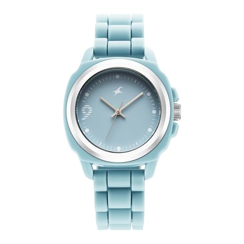Image of Fastrack Tees Hype Bounce Quartz Light Blue Round Dial Men's Watch | Water Resistance Watch | Watches for Men Analog - 38170PP03