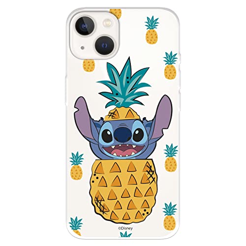 Coque officielle Lilo & Stitch pour iPhone 14, design Pinecones pour protéger votre téléphone portable, coque en silicone flexible pour iPhone avec licence...