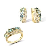 Pendientes de piedra principal: Vidrio azul, Espinela azul; Circonita cúbica blanca