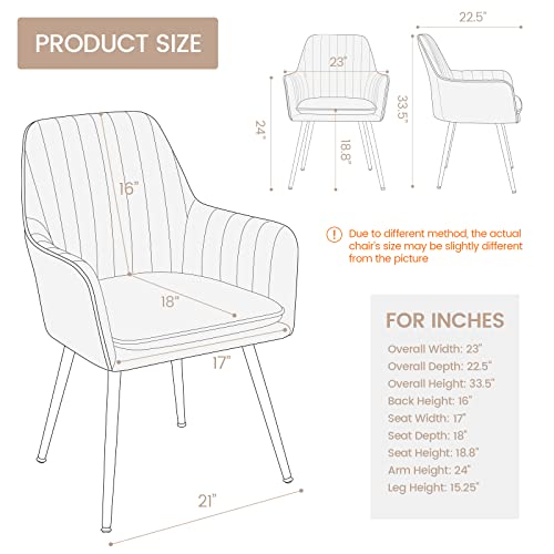 Gold Thumb Velvet Dinning Chair Set Of 2 Mid-Back Accent Chair Modern Leisure Armchair With Gold Plating Legs Upholstered Living Room Chair (Silver Gray-2Pcs) #TOP1