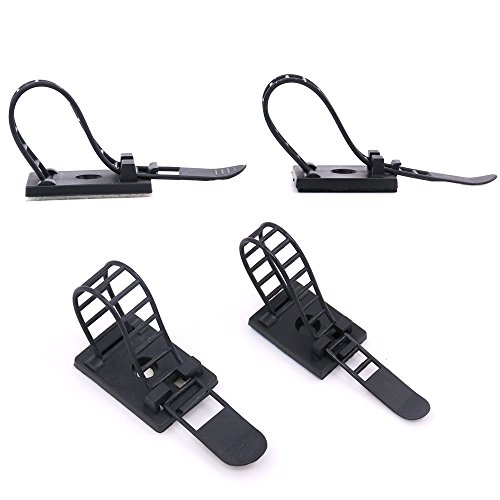 Rustark CT-21 50Pcs 2 Sizes Adjustable Self-Adhesive Nylon Cable Straps Cable Ties Cord Clamp thumb #2
