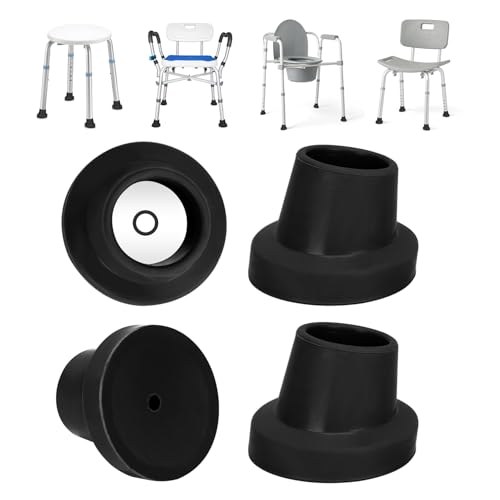 supregear Pies de Repuesto para Silla de Ducha Asiento de Baño, 2.86 cm I.D. Slope Almohadilla de Goma para Taburetes Transferencia Banco Bañera Antideslizante con Ventosa, 4PK
