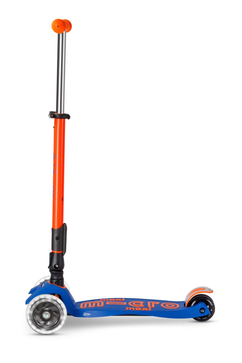 Micro® | Maxi Micro Deluxe Pieghevole LED Monopattino 3 Ruote Bambini | Altezza Regolabile | Ruote con Illuminazione a LED | Cuscinetti ABEC9 | 5-12 Anni | Ragazzi e Ragazze