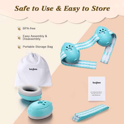 Image of BAYBEE Ear Protection Headphones for Babies | Essential Infant Noise Reduction Ear Muffs with 25 dB Noise Cancellation & Adjustable Strap | Improves Sleep, Perfect for Travel, Concerts