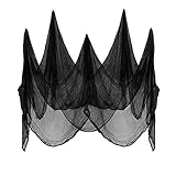 XINLIVE 215 x 500 cm Gruseliges Tuch Unheimlich Käsetuch Baumwolle Musselin Tücher Halloween Dekorationen Schwarz Fabric, für Halloween Party, Haunted Houses, Door Openings (Extra Große Größe)