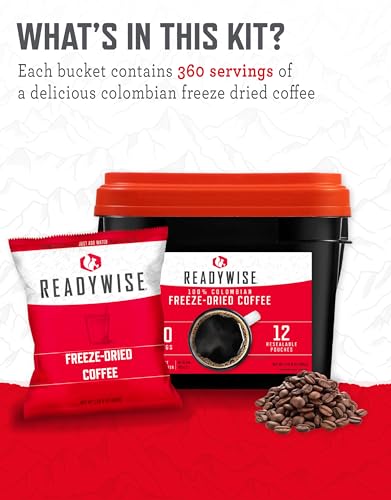 Image of READYWISE Emergency Food Survival Supply Coffee Bucket, 360 Servings