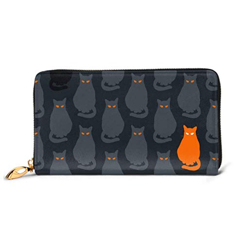Preisvergleich Produktbild JHGFG Mode Handtasche Reißverschluss Brieftasche Muster Scary Cats Telefon Clutch Geldbörse Abendkupplung Blocking Leder Wallet Multi Card Organizer