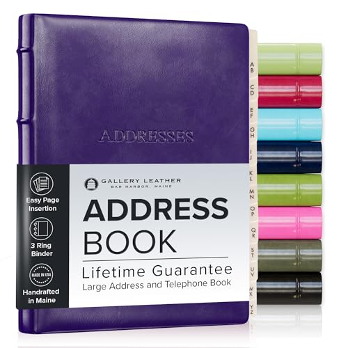 Gallery Leather Desk Address Book - 9" x 7" - Acadia Plum