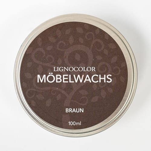 Lignocolor Möbelwachs (Braun, 100 ml) | natürlicher Schutz für Holz & Möbel | ideal für unbehandelte und gestrichene Holzoberflächen